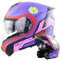 KILCVEM Klapphelm Motorradhelm Modularer Integral Helm DOT/ECE 22.05 Zugelassen mit Anti-Fog Doppelter Sonnenblende (Größe: 55-66cm) Lokomotiv Roller Sturzhelm,Matt Blue-2XL