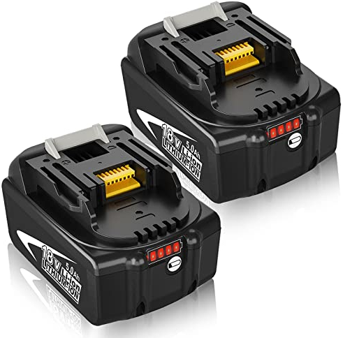 Goodexo 2 Pack BL1850B 18V Remplacement pour Makita 18V Batterie BL1860B 1850B 1840B BL1830 BL1835 BL1840 BL1860 LXT400 194204-5 (Noir)