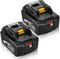 Goodexo 2 Pack BL1850B 18V Remplacement pour Makita 18V Batterie BL1860B 1850B 1840B BL1830 BL1835 BL1840 BL1860 LXT400 194204-5 (‌Noir)