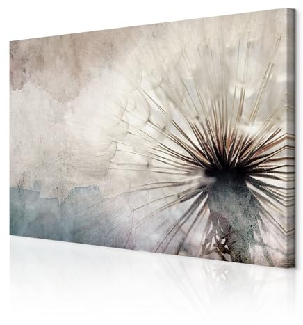 decomonkey Akustikbild Pusteblume Blumen 90x60 cm 1 Teilig Leinwand Modern | Bilder, Wandbilder XXL, Schallschlucker, Schallschutz, Akustikdämmung, Wandbild, Deko, Leise, Abstrakt