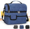 Sac Isotherme Repas 10L Sac à Déjeuner Isotherme Sac à Lunch Isolé 2 Compartiments Portable Réutilisable Lunch Bag pour Femmes Hommes et Étudiants à l’École et au Bureau(Bleu)-A