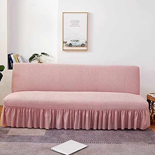CHNSHOME Housse de canapé sans accoudoirs Housse de canapé clic clac Housse de canapé-lit Extensible Housse de canapé sans accoudoirs avec Jupe à Volants