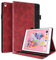 Rostsant Funda iPad 5ª/6ª Generación, iPad Air/iPad Air 2 Carcasa de Cuero PU Magnético Cartera Ranura de Tarjetas Caso Funda para iPad 2017/2018, iPad Air 1 / iPad Air 2, iPad Pro 9.7 - Rojo