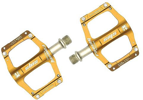 CMUNDLJQ 9/16 Zoll Ultra Light Aluminium Trekking Rennrad Fahrrad Mountainbike Pedale BMX Fahrradpedale Anti-Rutschpedale 013M (Gold)