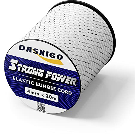 Bungee Cord Elastic Shock Cord, 4mm x 20M White&Black