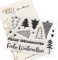 Kartenkunst Clear Stamp-Set Motiv-Stempel Karten-Kunst Winter & Schnee KK-0222 - Abstrakte Tannen