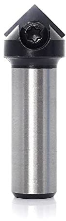 Sinoprotools CNC Carbide Inserted V Groove 90 Degree Router Bits,1/2 Shank x 11/16 D,with 1pc Rotation Replacement Insert Knives,Ideal for Wood 2D/3D Signmaking,Lettering & Engraving