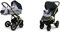 BabyLux® Sky Lark 2-in-1 Baby Kinderwagen Tief und Kinderwagen mit Zubehör Verstellbar und faltbar Aluminiumkonstruktion Wasserdicht Nicht abnehmbare Räder Silver Flex Black Gold Frame