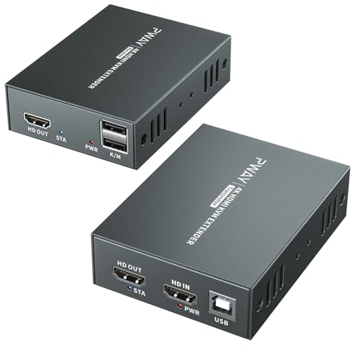 PW-HT249HK HDMI KVM USB Extender 196ft/ 60m Übertragung über Einzelne Cat5e/ 6/7 Full HD 4K@60Hz Unterstützung 3D EDID Loop Out