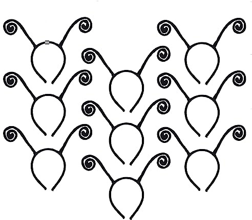 Lezevn Lot de 9 bandeaux d'antenne papillon noir pour déguisement d'Halloween