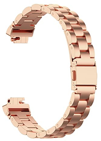Armbänder Kompatibel mit Fitbit Inspire 2 Armband Edelstahl Ersatzarmband Metall Uhrenarmband Business Bands für Fitbit Inspire/Inspire 2 Smart Watch (Roségold)