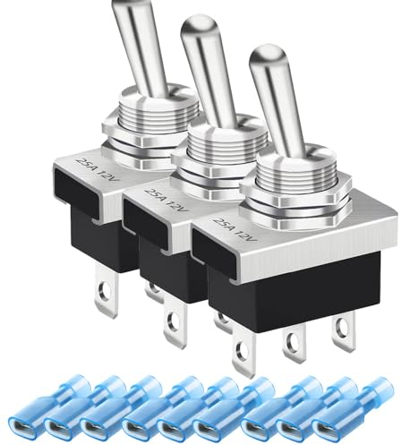 Gebildet 3Stück Metall EIN/AUS/EIN Kippschalter 25A 12VDC/15A 24VDC/10A 250VAC/15A 125VAC SPDT 3Pin 3 Position Wippschalter für Auto Auto KN3D-103