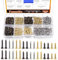 Tanstic 1600Pcs Small Tiny Nails Kit, 1x6mm, 1x8mm, 1x10mm Tiny Wooden Nails for Wooden DIY Decorative Pictures Mini Boxes Household Accessories (Gold/Bronze/Silver)