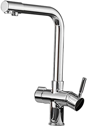 WENKA Wasserhähne, 3 Wege Küchenarmatur für Filter Wassersystem Küchenarmatur für Wasserfilter 360° Drehbar Spültischarmatur Küchenarmatur mit Trinkgefiltertem Wasserauslass (Chrom)