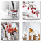 Deko Winter Landschaftsbilder als Leinwandbild im 4er-Bilderset A - 30x30cm je Wandbild, Die modernen Bilder eignen sich für Wohnzimmer, Arbeitszimmer, Esszimmer usw. Aufhängefertig