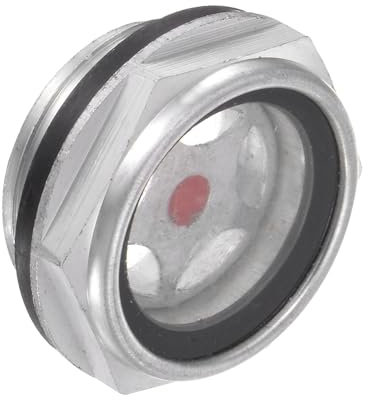 CoCud Verre de Niveau D'Huile pour Compresseur D'Air | Filetage Mâle G3/4 | Indicateur de Niveau de Liquide en Verre Avec Tête Hexagonale en Aluminium 1 Pcs