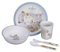 Petit-Jour-Geschenkset für Kinder, 5-teilig, 6 Monate, Melamin, BPA-frei, Teller 18 cm, Timbale 160 ml, Schüssel 250 ml, Set mit 2 Bestecken, 14 cm – spülmaschinenfest – Ernest und Celestine Blau