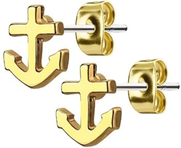 Taffstyle Ohrstecker Anker Maritime Edelstahl Ohrringe Gold