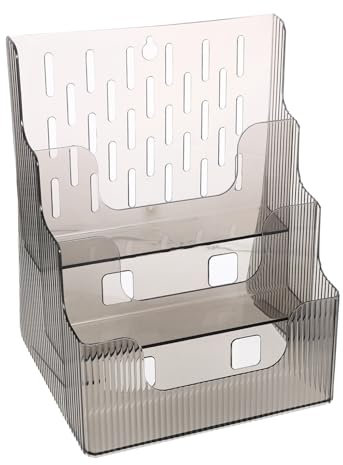 IMIKEYA Desktop Information Shelf Clear Document Holder Acrylic Brochure Holder Pamphlet Holder Wall Mount Brochure Holder Stand Flyer Holder A4 Wallpaper Shelf Plastic Storage