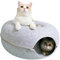 Save | Filz Katzentunnel Donut Katzenhöhle | Plüsch Katzenbett und Katzenspielzeug | 50 x 50 x 10 cm | Katzenhöhle, Katzenbett, Katzentunnel, Katzen Donut Höhle, Cat Donut KATZENLOS
