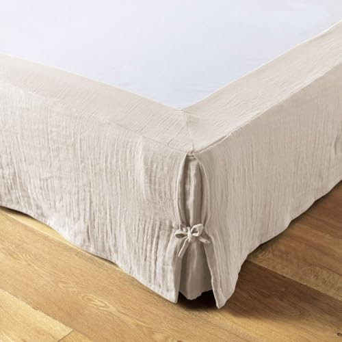 Cache sommier 160x200 cm Gaze de Coton Naturel