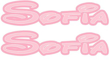 GamesMonkey® – Adhesivo para nombres de habitación – 2 unidades – Varios tamaños – Para niños y niñas – Juegos para puerta de armario (Sofía, 15 x 3 cm)