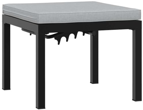 vidaXL Gartenhocker mit Kissen Schwarz Pulverbeschichteter Stahl