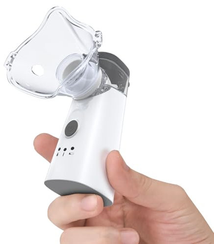 Inhalationsgerät Vernebler, Tragbarer Inhaliergerät für Erwachsene und Kinder, USB-C Wiederaufladbarer Inhalator mit Masken und Mundstück, 2H Lange Laufzeit für den Heim-und Reisegebrauch