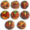 8 Pcs Rome Magnets Bulk Pack. Italy Fridge Magnets Bulk Pack, Round Hand-Made Wooden Italy Fridge Magnets, Italian Fridge Magnets Gifts Bulk Pack of 8, Retro/Vintage Style Rome Fridge Magnets