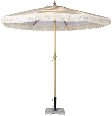 Bolero Sicily Round Striped Patio Garden Parasol Umbrella 2.5m, FU508