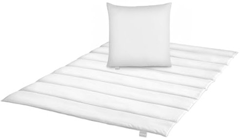 liebling Bettdecke im Set mit Kissen 155 x 220 + Kopfkissen 80 x 80 cm, warme Dicke Winterdecke, Steppdecke aus 100% Mikrofaser, waschbar, Allergiker geeignet