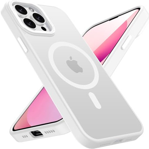 KPPIT Magnetic Case for iPhone 13 Pro Max Compatible with MagSafe, Shockproof Drop Protection, Frosted Translucent Back Phone Case for iphone 13 Pro Max,Transparent