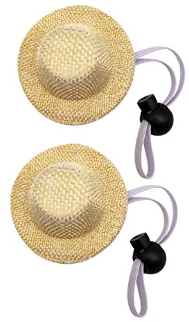 POPETPOP 2 Stück Sombrero-Haustierhut, Haustier Hund Strohhut, Frühling Sommer Sonnenhut, Netter Woven Strohhut für Katzen und kleine Hunde Partyzubehör