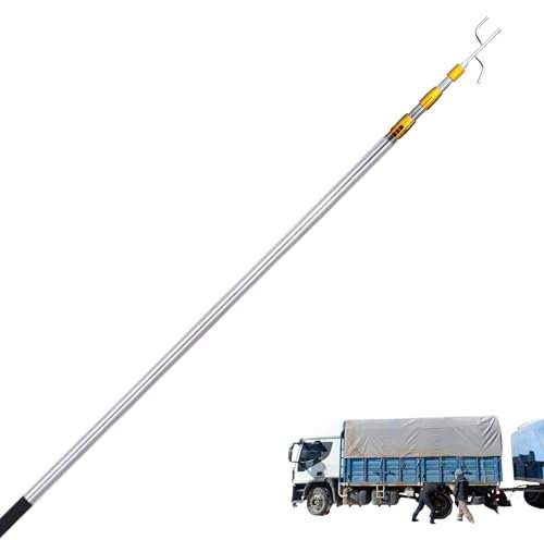 Truck Loading Grabber, Cargo Recovery Hook,4.92ft Recovery Tool With Two Hooks | Truck Cargo Recovery Telescopic Pole, AC Recovery