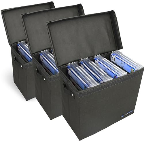 CASEMATIX Graded Comic Book Storage Case Fits up to 28 CGC Graded Comics, Lightweight Comic Book Bin with Three Removable Comic Book Box Partitions (3 Pack)
