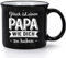 Joymaking Kaffeetasse Geschenk für Papa Vatertag Geburtstag Geschenkidee Tasse mit Spruch - Glück ist einen Papa wie dich zu haben, Schwarz 450ml