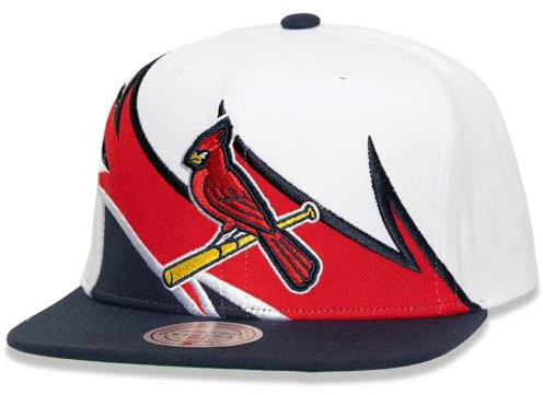 Mitchell & Ness St. Louis Cardinals Waverunner Snapback Cap Verstellbare Mütze, weiß / blau, Einheitsgröße