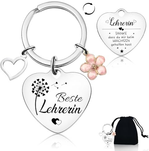 BOYATONG Abschiedsgeschenk Lehrerin Geschenk, Schlüsselanhänger Lehrerin, Danke Dass Du Mir Beim Wachsen Geholfen Hast, Dankeschön Geschenke Erzieherin Schulanfang Ruhestand Weihnachtsgeschenke