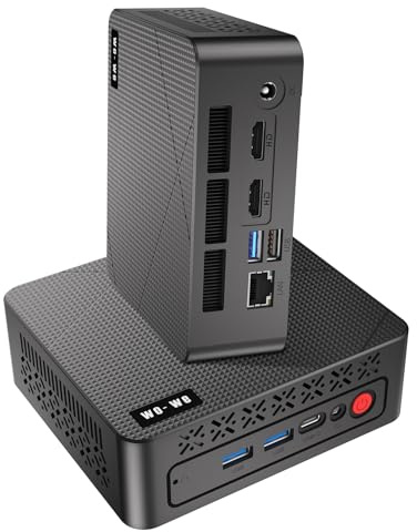 wo-we Mini PC AMD 3500U(Beat N150/N100/4300U) 8GB RAM 256GB SSD 4C/8T 4K Triple Display HDMI&Type-C,USB3.2 Silent Heat Dissipation Mini Desktop Computer for Home Theater Office Business Education