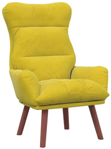 vidaXL Sessel Gelb 69 x 74 x 93 cm Samt, Eleganter Sessel, modernes Design, gemütliches Samtpolster, stilvolle Innenmöbel, bequem für Zuhause