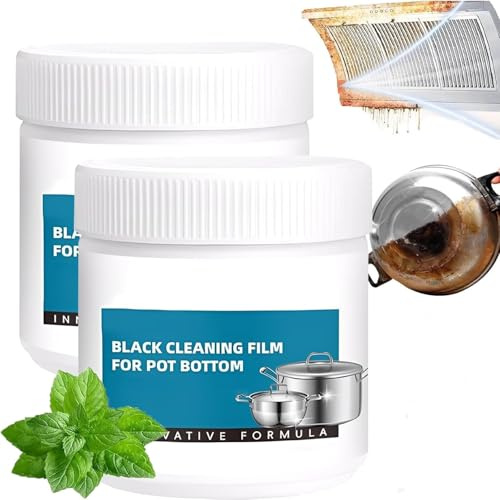 Leistungsstarke Entferner-Paste für Kochgeschirr, schwarze Reinigungsfolie für Topfboden, leistungsstarke Paste zum Entfernen von verbrannten Flüssigkeiten, Topfreiniger für den Boden von Pfannen
