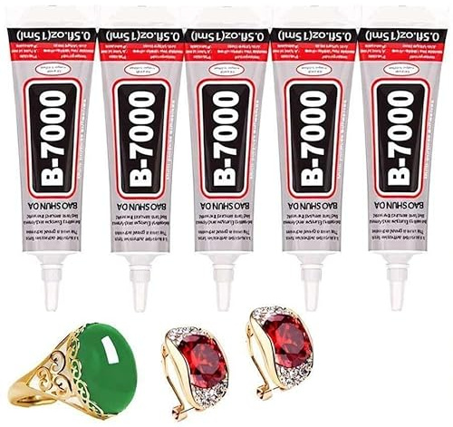B7000 Glue,5pcs Superglue,Rhinestone Glue,Clear Glue,Craft Glue,B-7000 Craft Glue for Jewelry Making,for Rhinestones Fabric,Glass,Jewelry Making,DIY Art Crafts