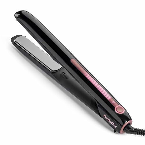 BaByliss Sensor Protect Plancha de Pelo, Control Inteligente de Calor | Protección térmica adaptativa, placas de titanio, 5 Temperaturas (160–200°C), antifrizz, estuche de almacenamiento, ST491U