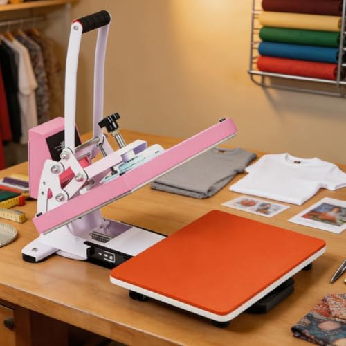 ErShangMao Heat Press Machine, 900w Clamshell Sublimation Transfer Press, 23 X 30 Cm Ptfe Platen With Lcd Timer, T-Shirt Printing Machine For Names, Numbers, Teamwear, Uniforms And Projects