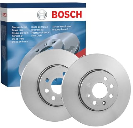 Bosch BD1014 Brake Disc Set - 280 mm - Front Axle - 1 Set of 2 Discs | Vented High-Carbon Discs - ECE-R90 Certified - Improved Cooling, Reduced Brake Fade, Corrosion Protection