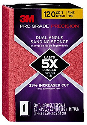 3m 24301pgp-f-da Dual Angle Sanding Sponge, 120 Grit