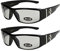 2er Pack Choppers 6608 X0 Sonnenbrillen Herren Damen Frauen Brille - 1x Modell 14 (schwarz glänzend/annährend transparent) und 1x Modell 14 (schwarz glänzend/annährend transparent) - Modell 14 + 14 -