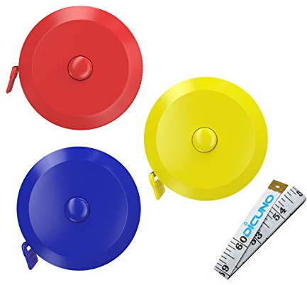 DiCUNO 60-Inch 1.5 Meter Soft and Retractable Tape Measure Medical Body Measurement Tailor Sewing Craft Cloth Dieting Measuring Tape (3 Colors Package with Soft Tape)