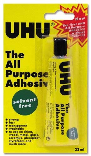 2 X UHU All Purpose Glue Strong Solvent-free Washable 32ml