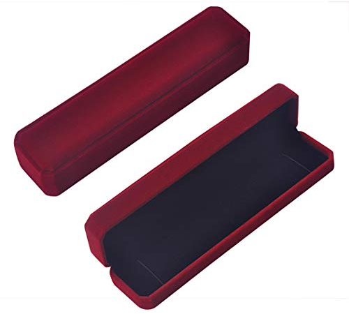 iSuperb 2pcs Schmuckdose für Hochzeit Samt Geschenkbox für Ringe Halskette Ohrhänger Verlobungs Ring Jewelry Gift Box (Armbandkasten)